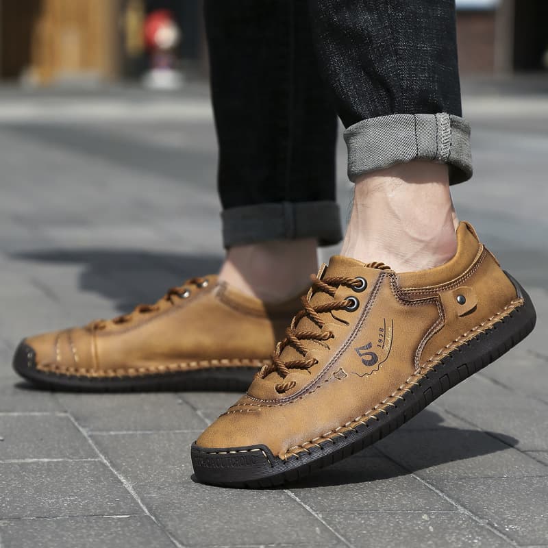 Cross-border large size summer new large size foreign trade men's shoes low-cut hand-sewn shoes outdoor casual shoes British leather shoes 1
