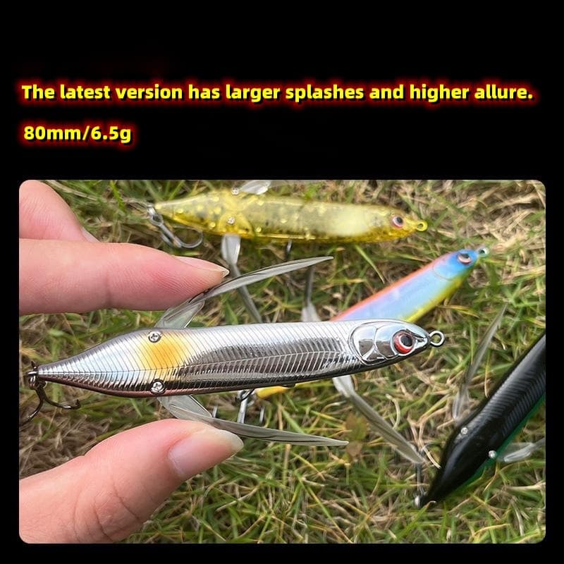 Express 8cm 6.5g new water surface dragonfly bait floating and swing Poper hard bait road Asian bait fish fishing 2