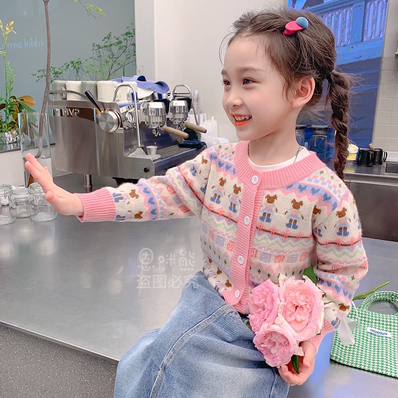 Warm sweater, autumn cardigan, children's jacket, western style 4
