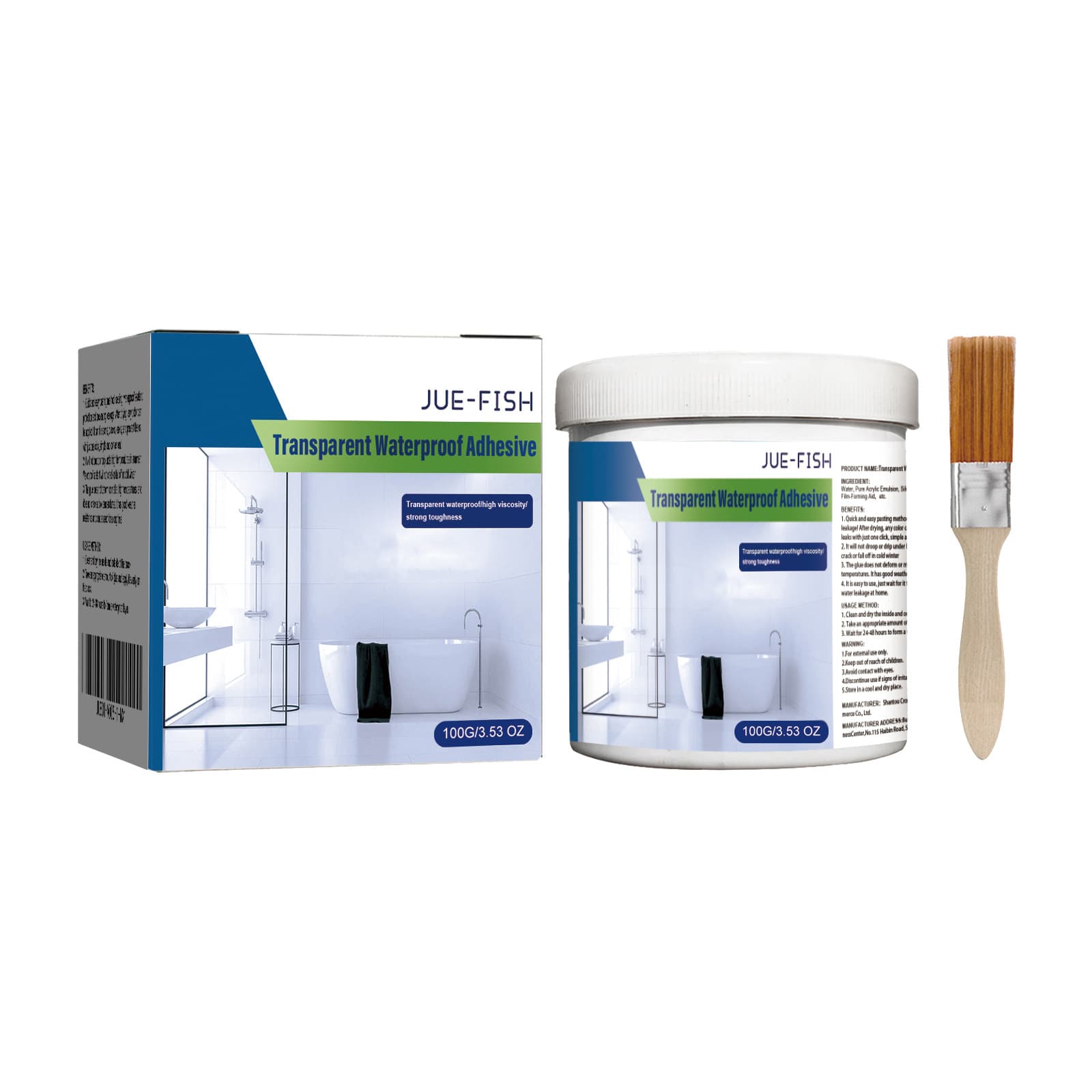Jue-Fish Transparent Waterproof Sealant - Roof & Bathroom 5