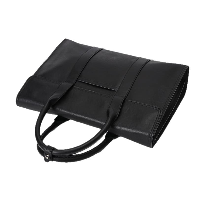 Factory direct sales business genuine leather men's briefcase top layer cowhide large capacity high-end men's bag high-end black 9118 5