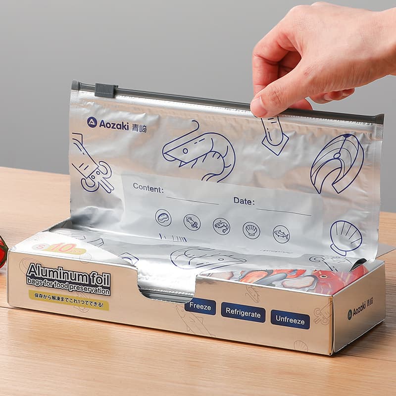 Aozaki aluminum foil in Aozaki aluminum foil food -grade refrigerated sealed bag refrigerator refrigerator frozen tin foil density bag 2