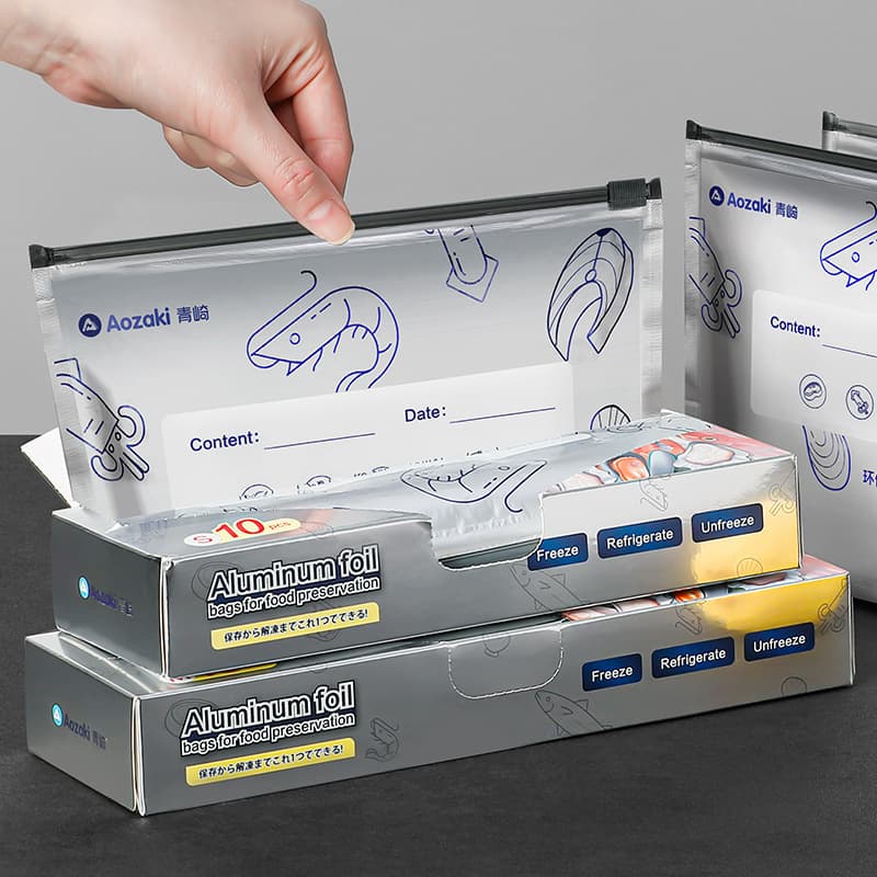 Aozaki aluminum foil in Aozaki aluminum foil food -grade refrigerated sealed bag refrigerator refrigerator frozen tin foil density bag 1