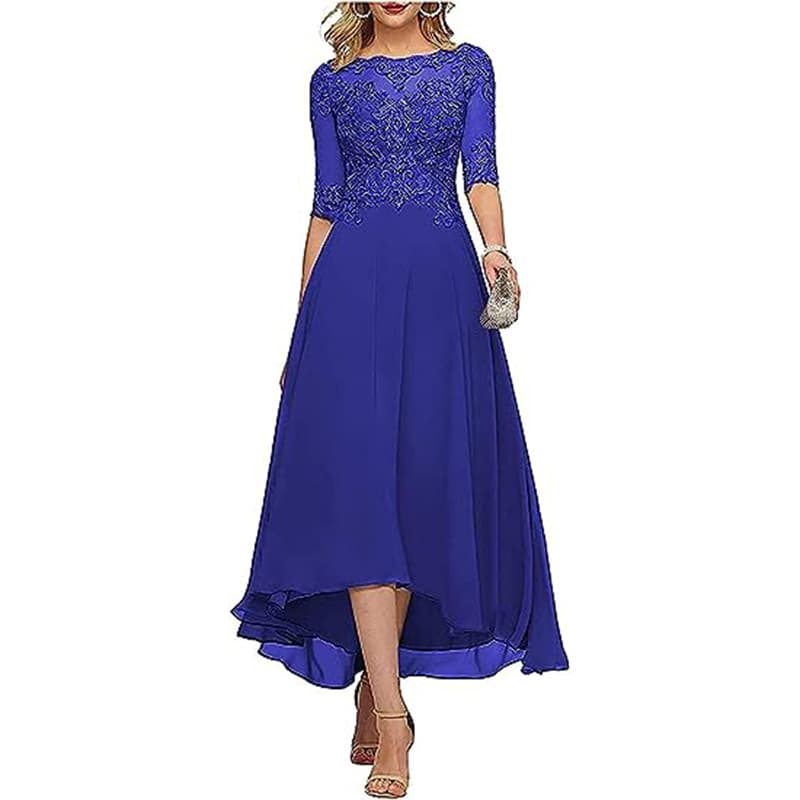 (Cross-border trading), elegant multicoloured shiffon lace evening dress, Amazon, European style, graduation party 4