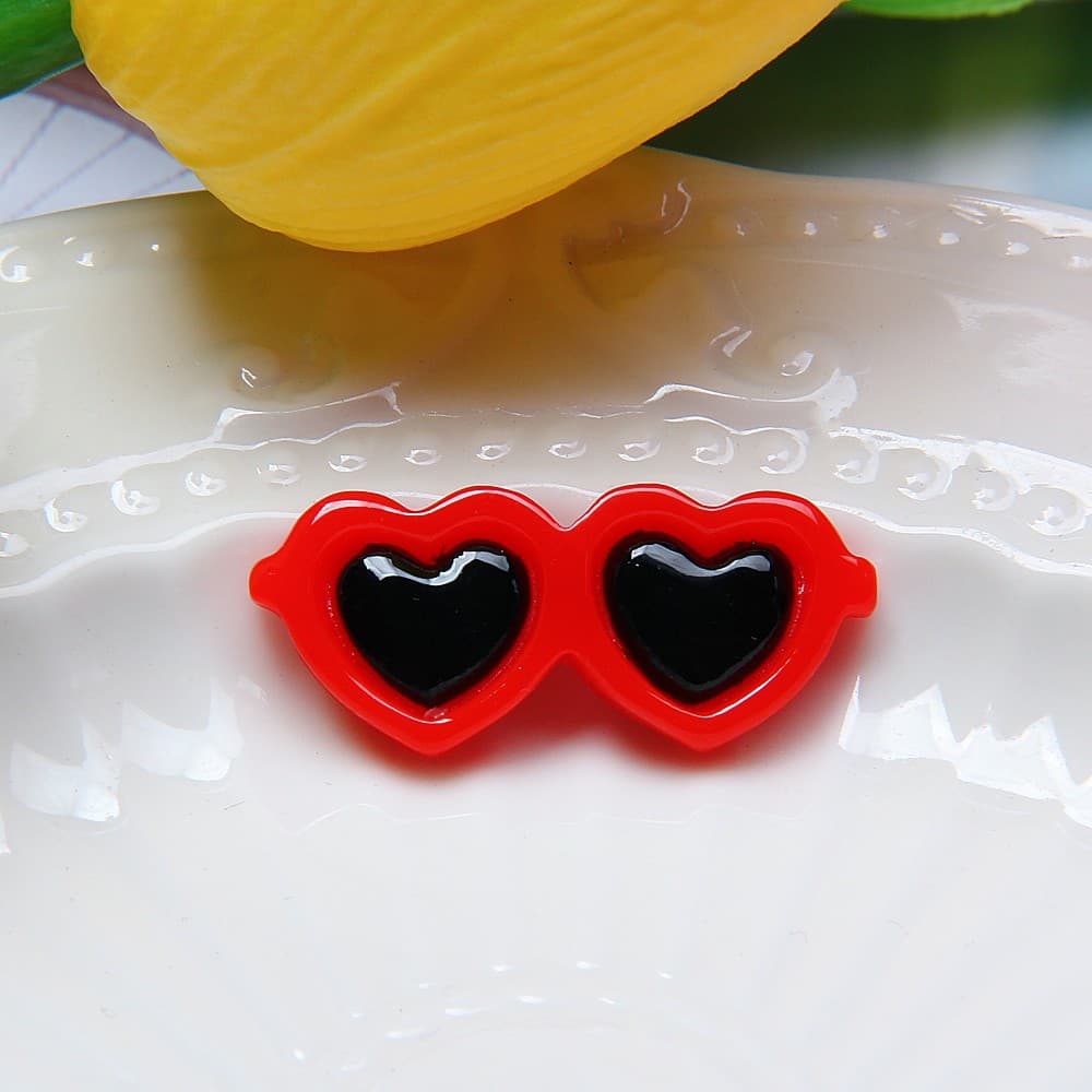 Small realistic sunglasses, plush glasses heart shaped, doll, accessory, DIY, pet 2