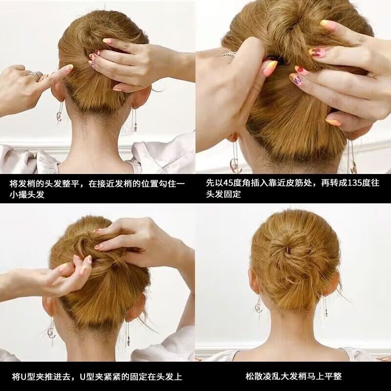 Black colour circle, hairgrip for bride, hair accessory 3