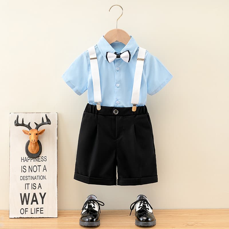 Children's summer shirt, suspenders, set for boys, dress, suit, Birthday gift 3