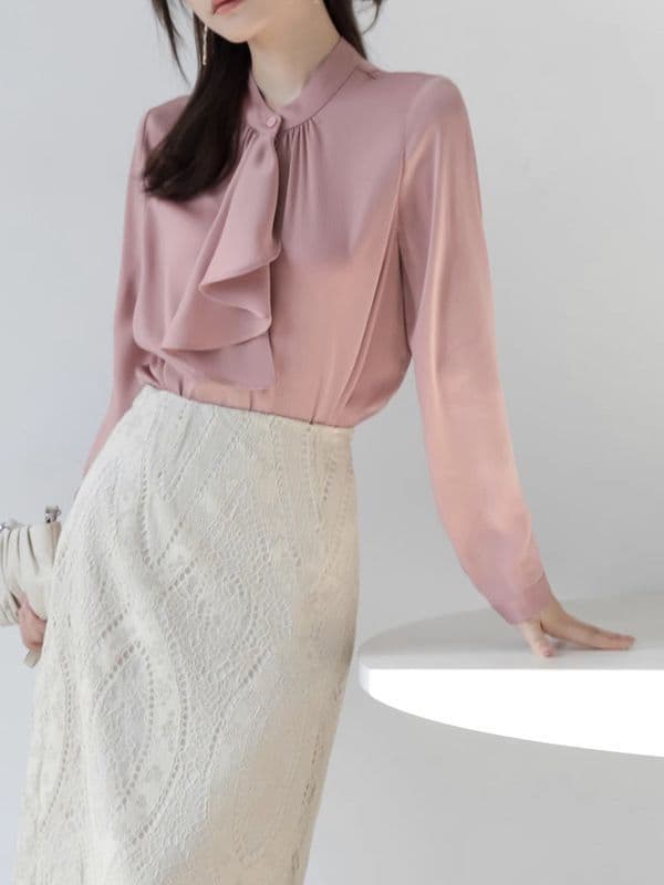 Design autumn bow tie, long-sleeve, shirt, simple and elegant design 5