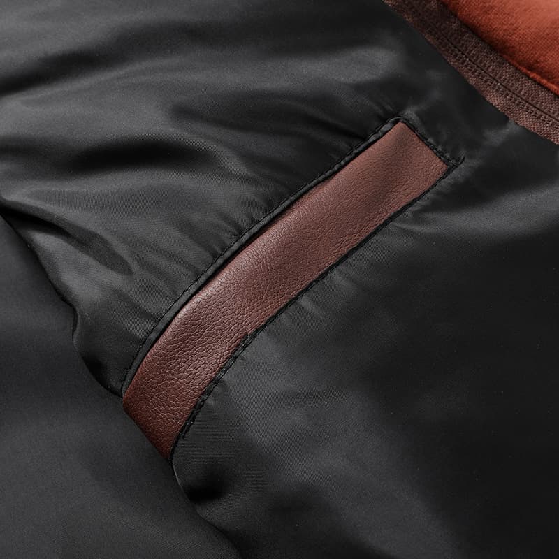 Men's polyurethane demi-season black jacket with zipper, wish, slim fit 4