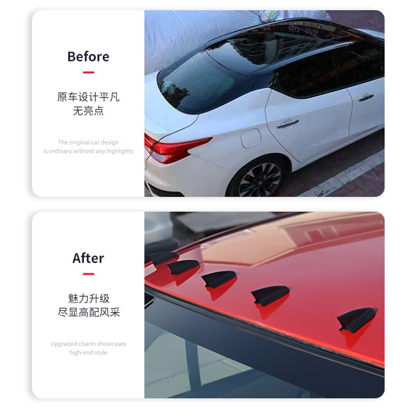 Car modification accessories Polarot Paste Shark fin, roof tail wing body decoration modified car antenna 2