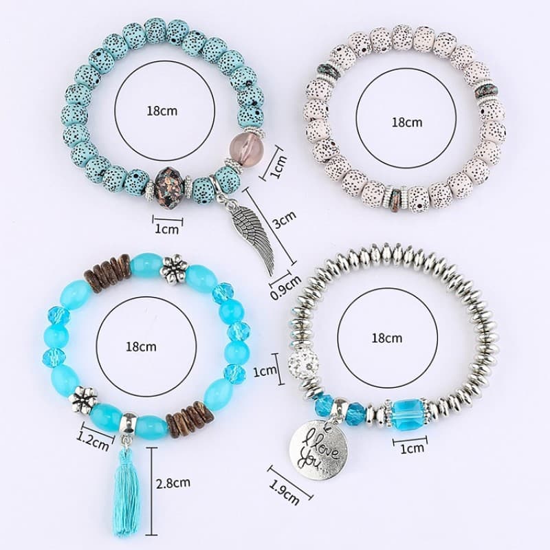 Fashionable jewelry with tassels, beaded bracelet, boho style 5