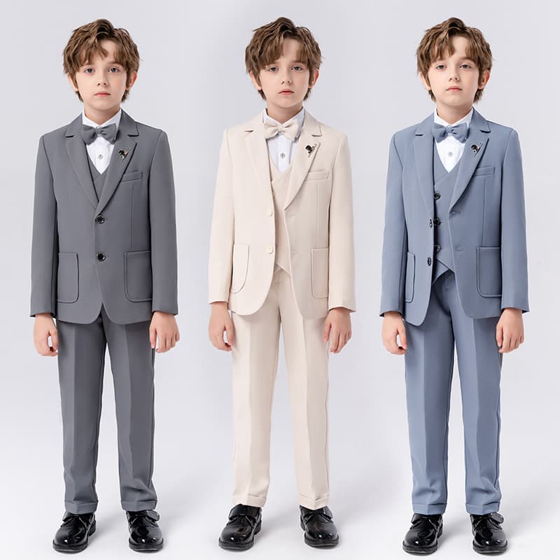 Children's suit, autumn dress, solid color flower boy costume, piano 2
