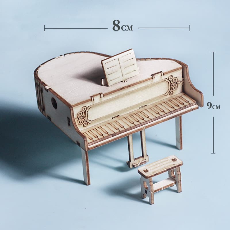 Wind-up music box, wooden piano, constructor, toy, DIY 3