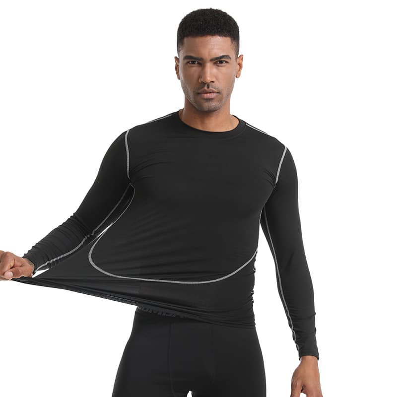 Men's base basketball uniform for gym, body-friendly sports quick dry long-sleeve for training, tight, for running 4