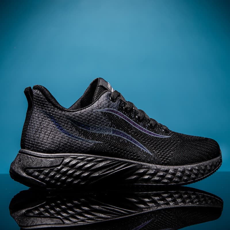 (Wholesale), trend low running sneakers with shoelaces, breathable casual footwear, soft sole, made with flyknit technology 3