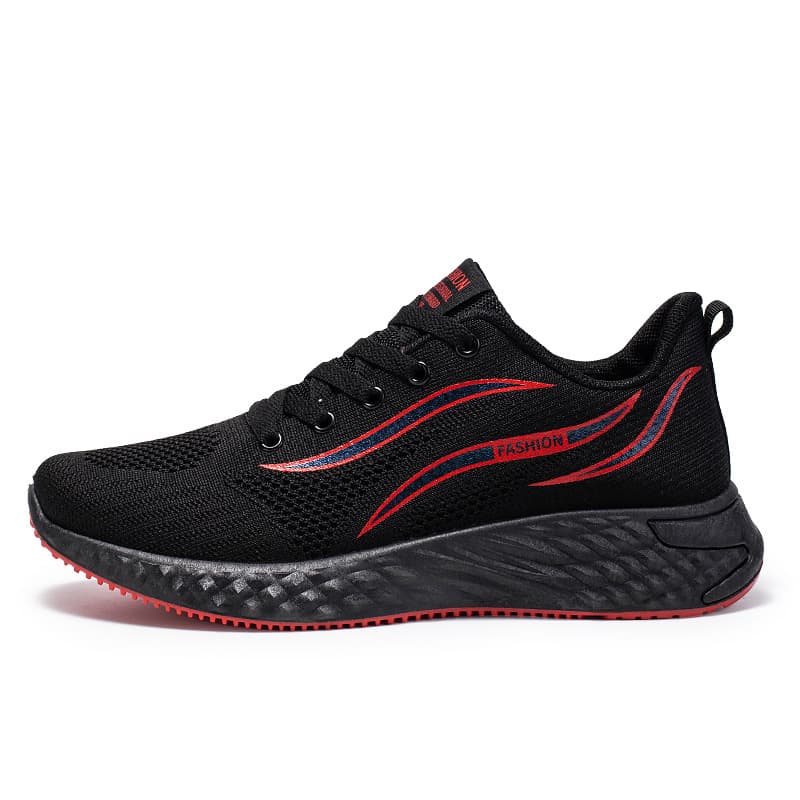 (Wholesale), trend low running sneakers with shoelaces, breathable casual footwear, soft sole, made with flyknit technology 5