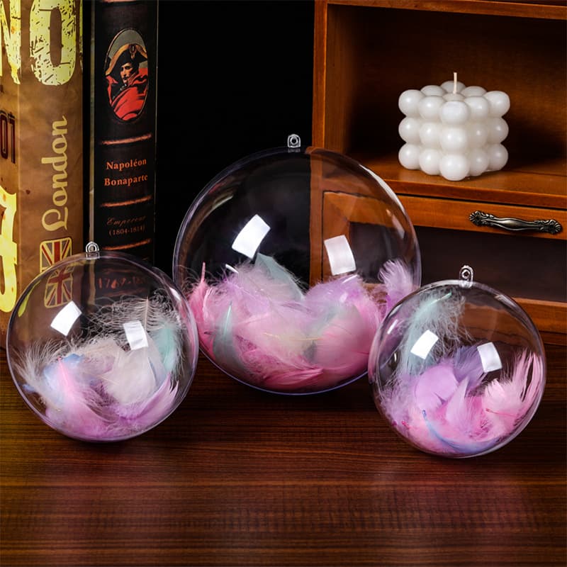 Cross -border hot -selling plastic ball Christmas ball acrylic hollow ball holiday decoration ball PS hanging ball hanging jewelry transparent ball 4
