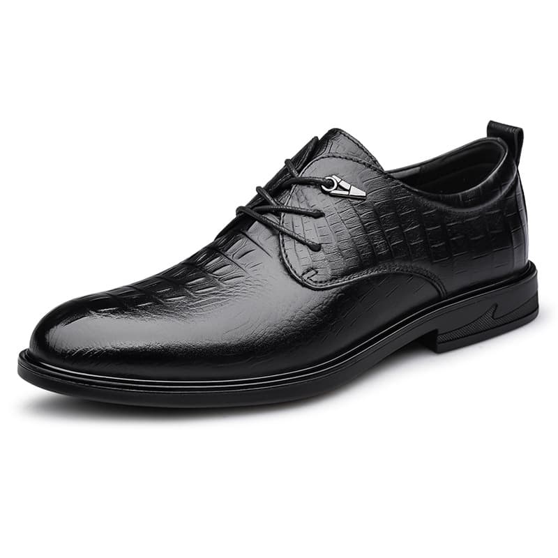 Shoes, low leather casual footwear English style, metallic color, snakeskin print 5