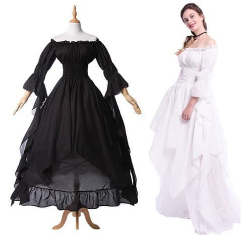 Lace megaphone, retro dress with sleeves, small princess costume, European style, Gothic, cosplay, graduation party