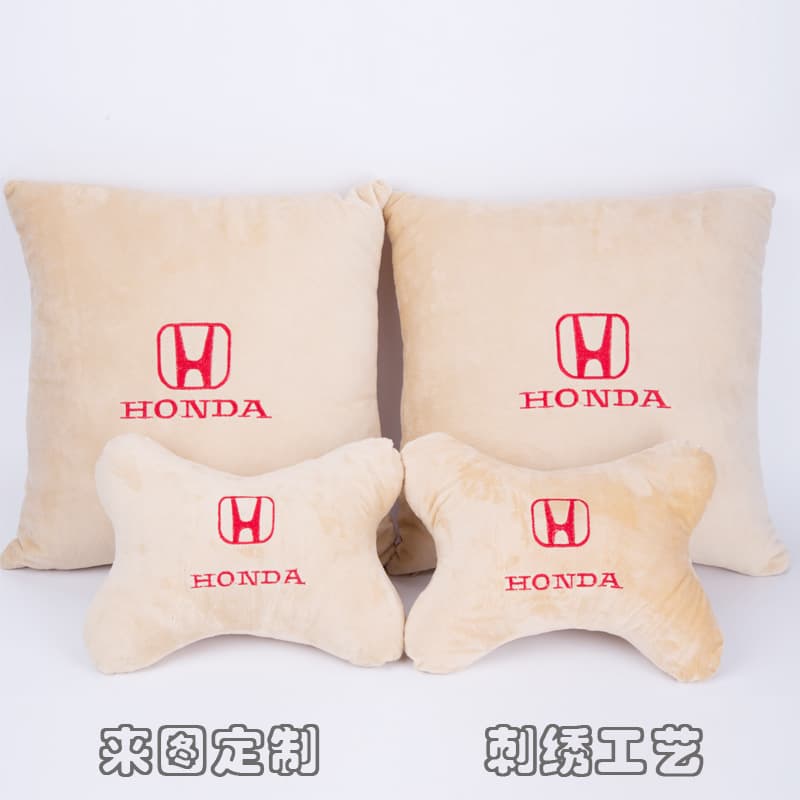 Car headrest pillow four-piece set neck pillow pair car lumbar support LOGO wholesale headrest lumbar cushion 1