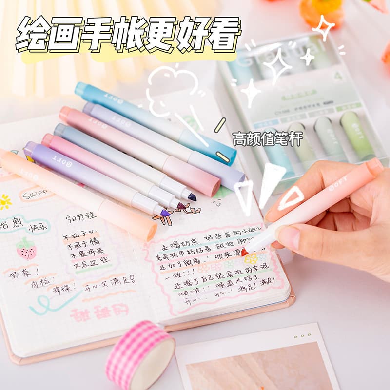 Fluorescence crayons for students, marker, gradient, eyes protection 4