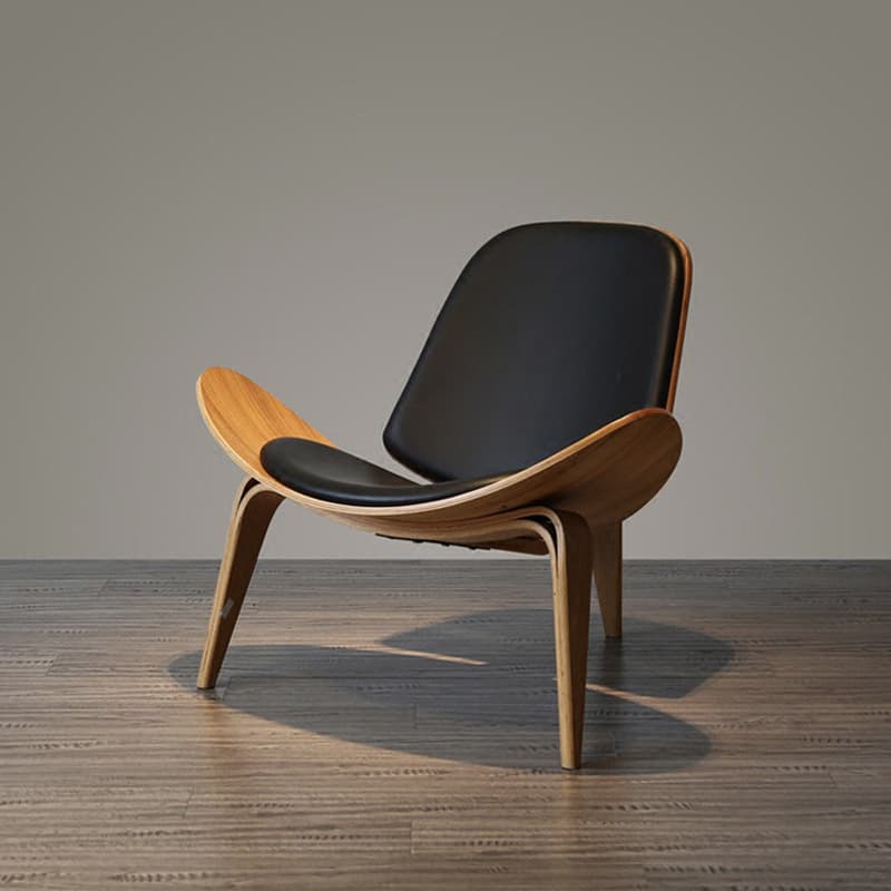 Nordic solid wood INS net red chair creative art designer single sofa chair laughing aircraft chair shell chair 3