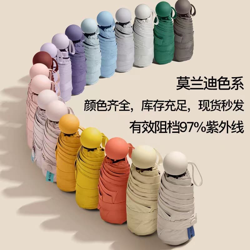 Umbrella, small handheld capsule, sun protection 4