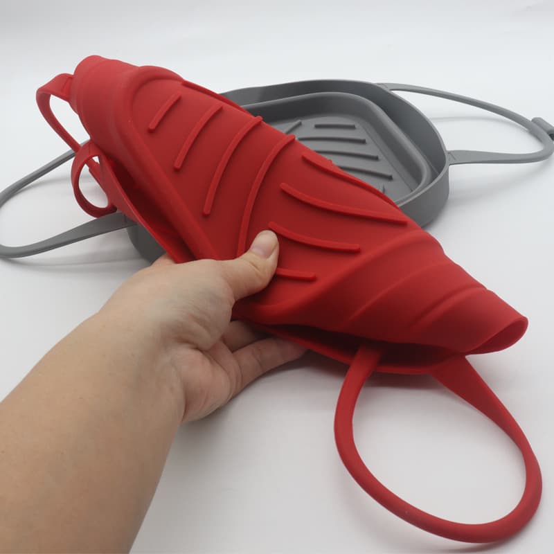 Cross -border square air fryer House pads lining baking tool folding tray silicone air fried pan baking plate 4