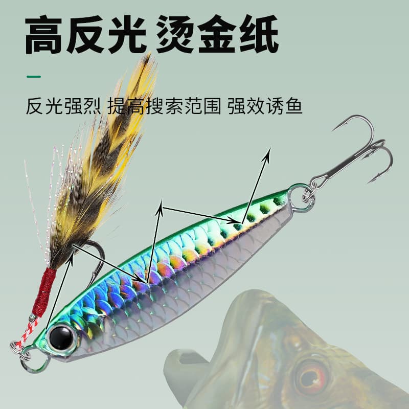 Falling iron plate fish scales pattern, lip -up, nestate fishing full water layer road Asian bait iron plate road Asian bait road Asian iron plate 2