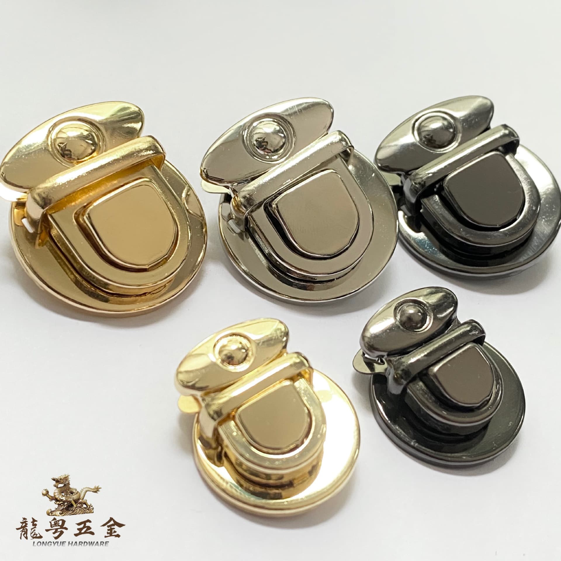 Manufacturer luggage hardware accessories mortise lock bag handbag metal lock round press lock diy iron duckbill mortise lock 3