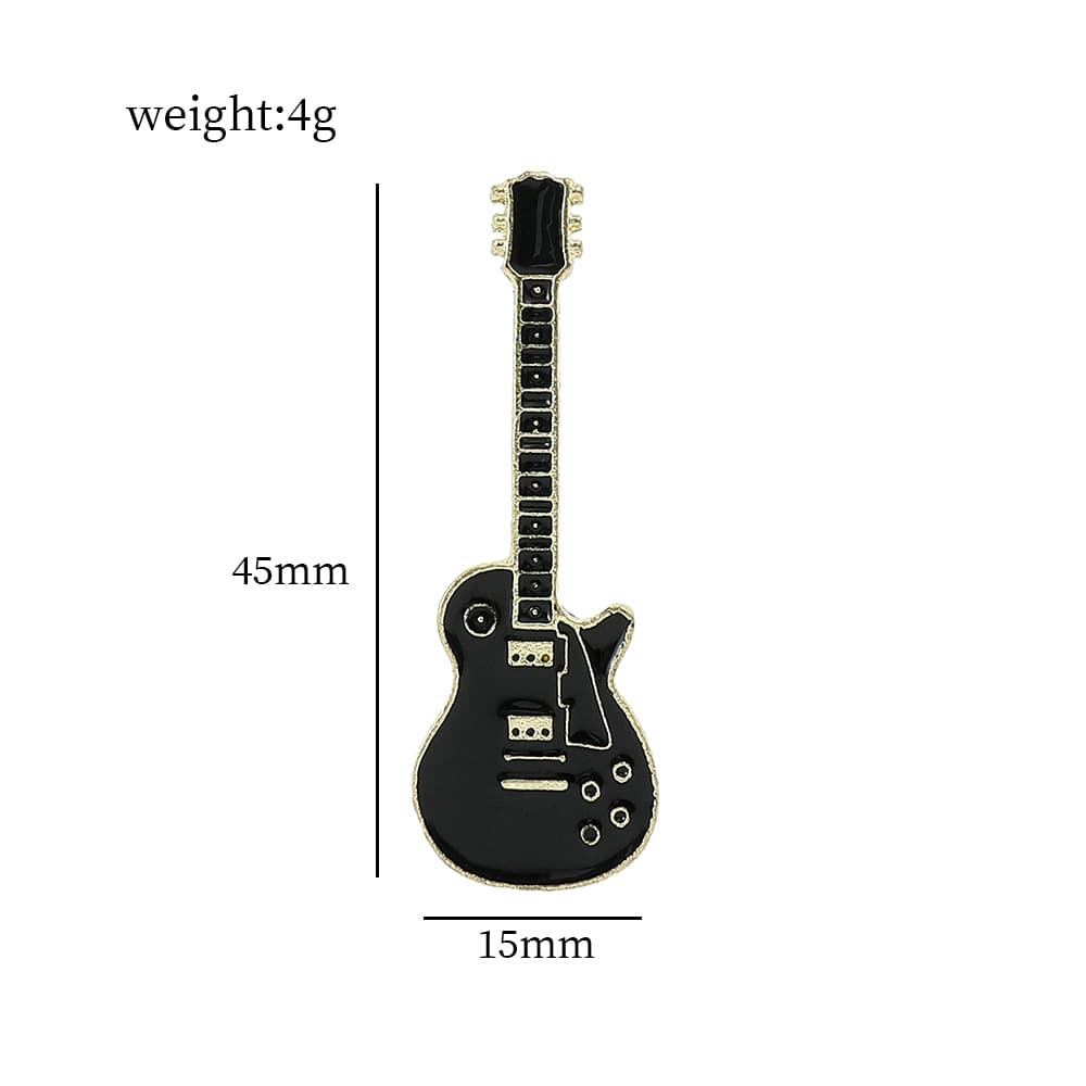 Cute retro guitar, fashionable brooch, musical instruments, badge, accessory, pin 2