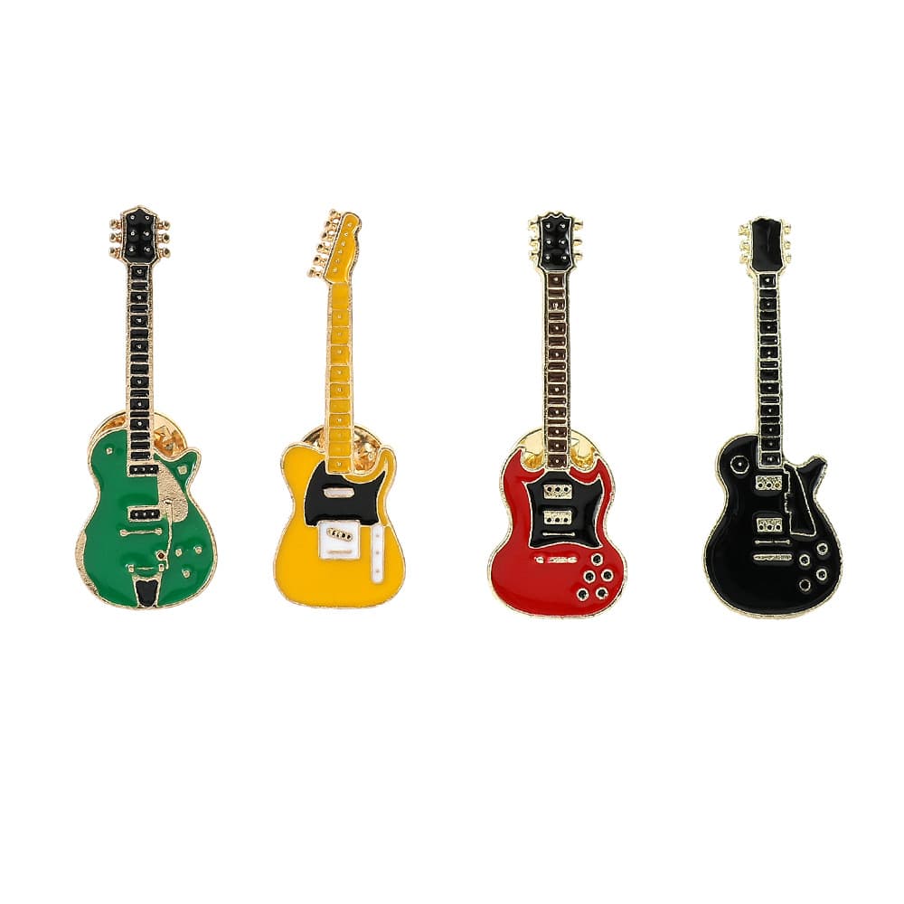 Cute retro guitar, fashionable brooch, musical instruments, badge, accessory, pin 5