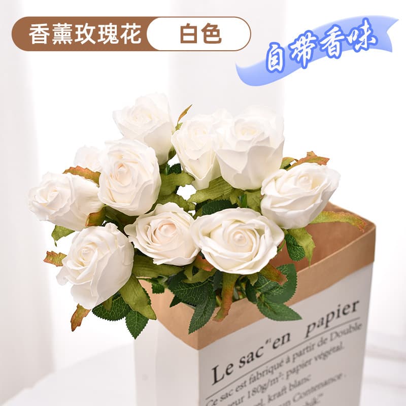 Single simulated multi-headed rose flower bouquet wedding wedding decoration artificial flowers photo photography layout props fake flowers 2