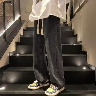 Autumn jeans, universal summer casual trousers, loose straight fit, oversize, American style 2