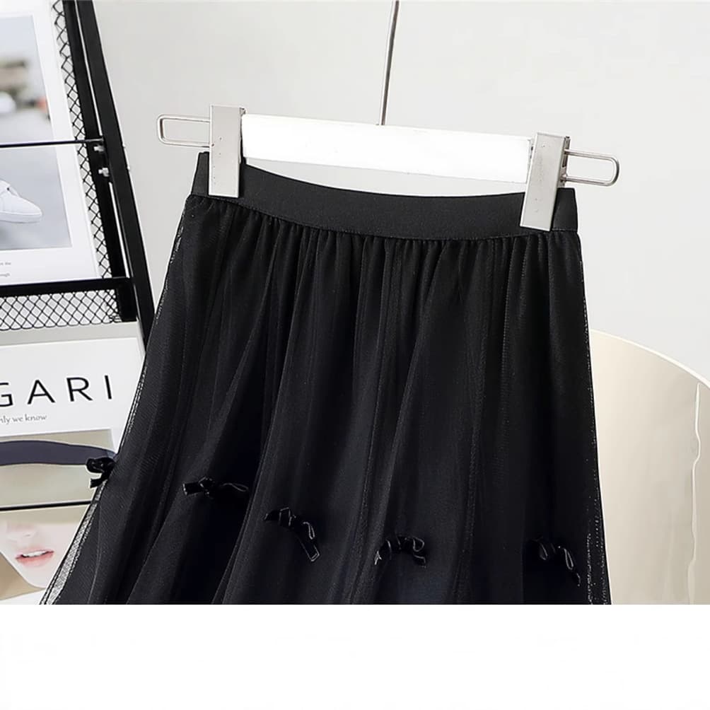 Elite long skirt with bow, mid-length, A-line 3