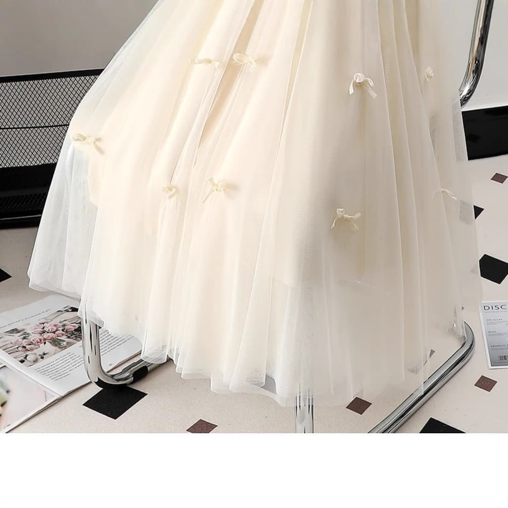 Elite long skirt with bow, mid-length, A-line 4