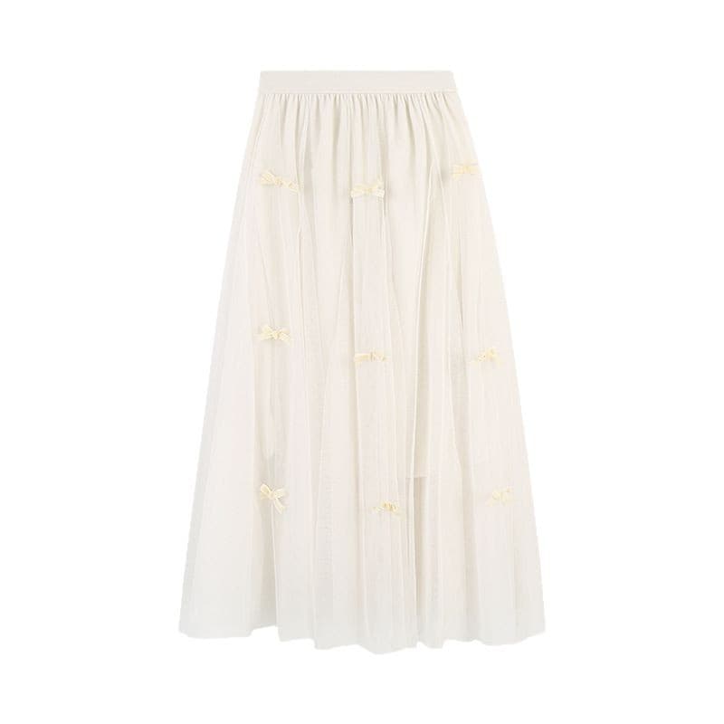Elite long skirt with bow, mid-length, A-line 5