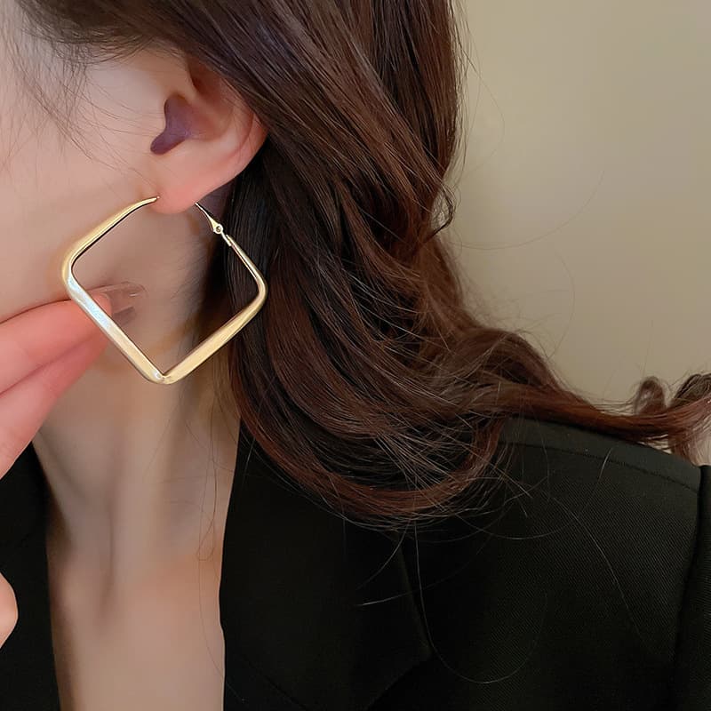 Fashionable geometric universal earrings, simple and elegant design, internet celebrity 2
