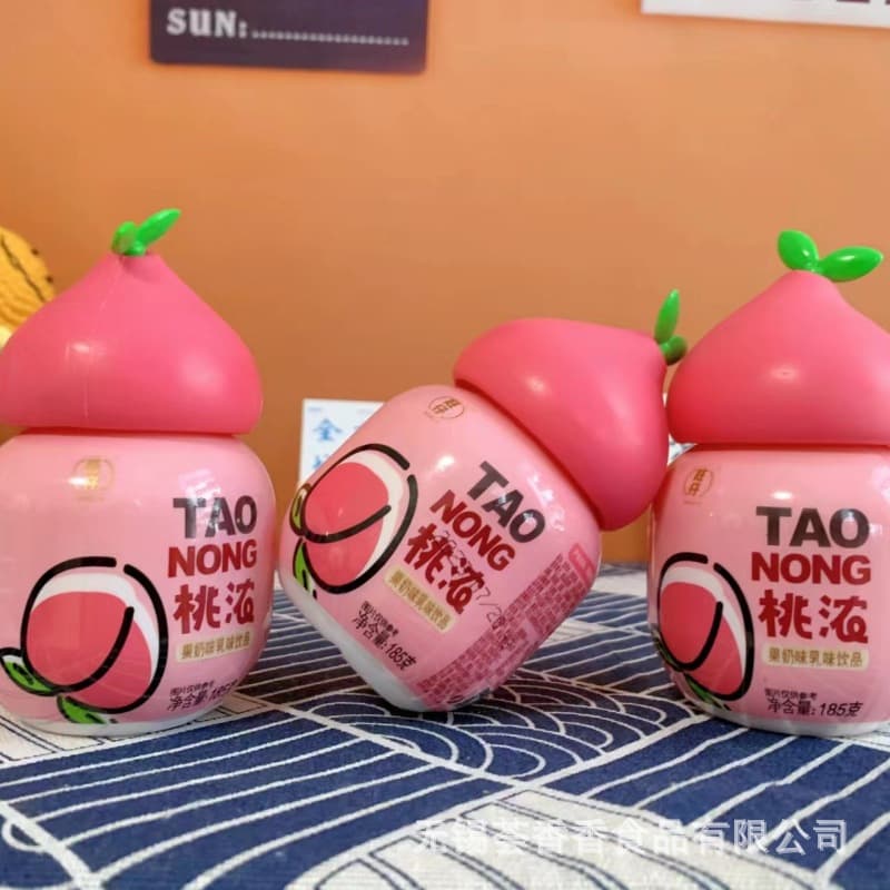 Peach and white peach flavor beverages Internet celebrity children's drinks mini cute 185g souvenir gift 3