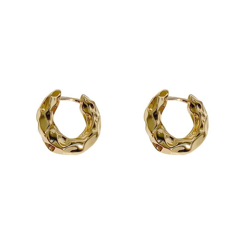 Retro metal geometric brand small design earrings, European style, light luxury style, simple and elegant design 5