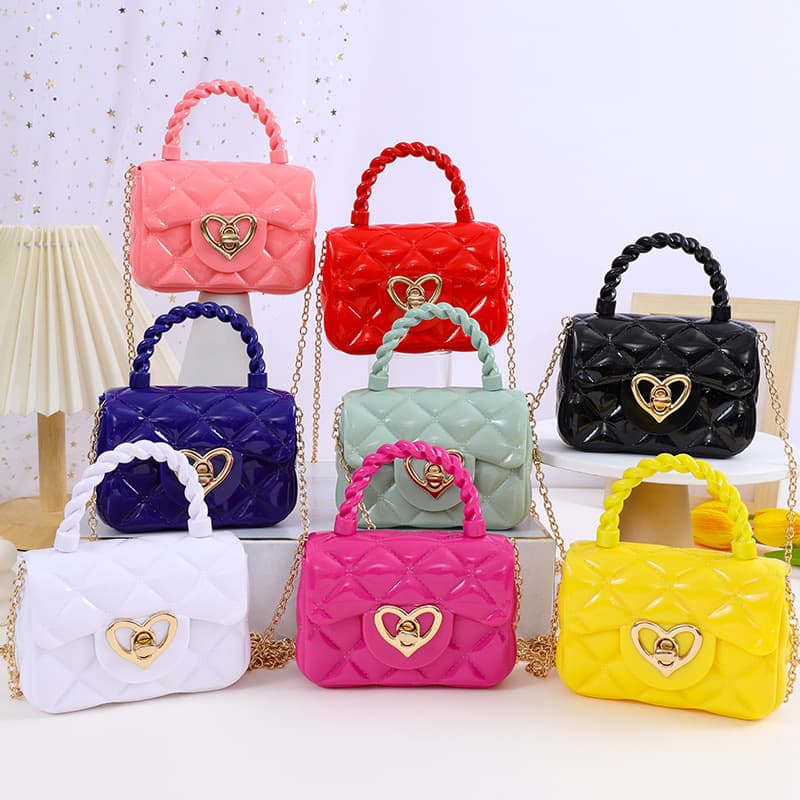 2026 Hot Style Transparent Jelly Bag Handheld Mini Bag Love Hardware Internet Celebrity Girls Cute Small Shoulder Bag