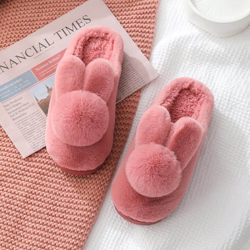 Home winter non-slip three dimensional keep warm women's slippers platform, cute comfortable footwear for pregnant, for beloved, suitable for outdoor wear, closed heel 4