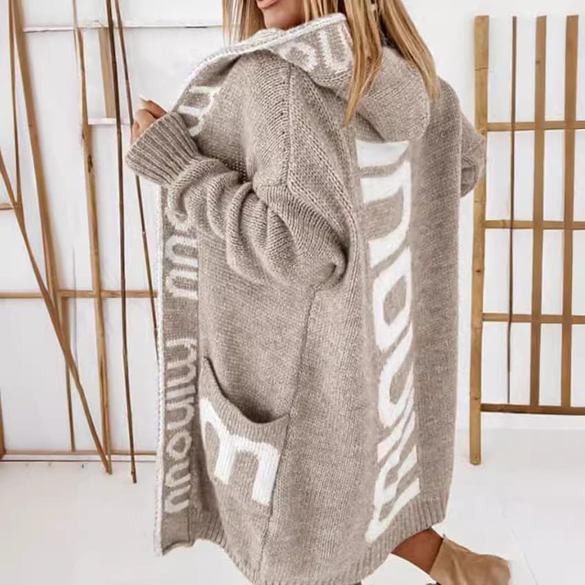 (Cross-border trading), long cardigan with hood, sweater, jacket, 2023 collection, European style, maxi length, oversize 3