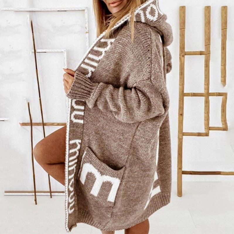 (Cross-border trading), long cardigan with hood, sweater, jacket, 2023 collection, European style, maxi length, oversize 5
