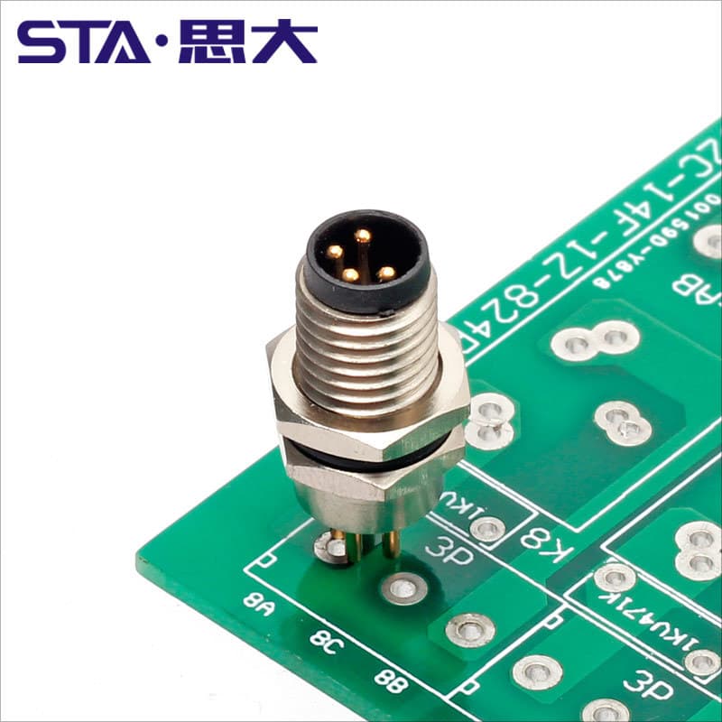 M8 connector 3 4 5 6 8-core panel front and rear mounting flange seat IP67 waterproof aviation plug UL certified 2