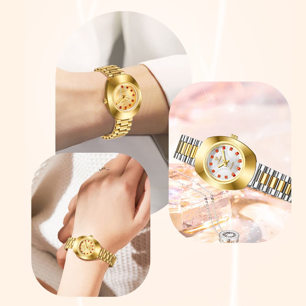 Fashionable golden quartz swiss watch for men and women, men's watch, high-quality style 5