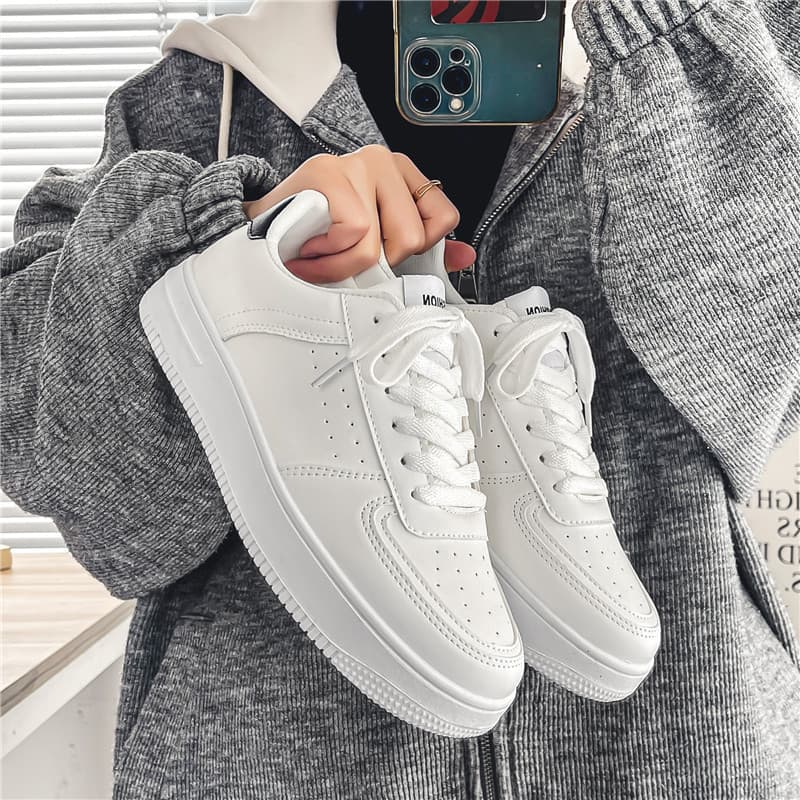 Summer breathable universal white sports white shoes for students, for teenagers, 2023 collection 2