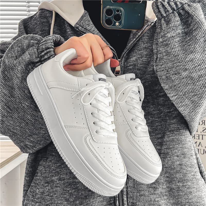 Summer breathable universal white sports white shoes for students, for teenagers, 2023 collection 4