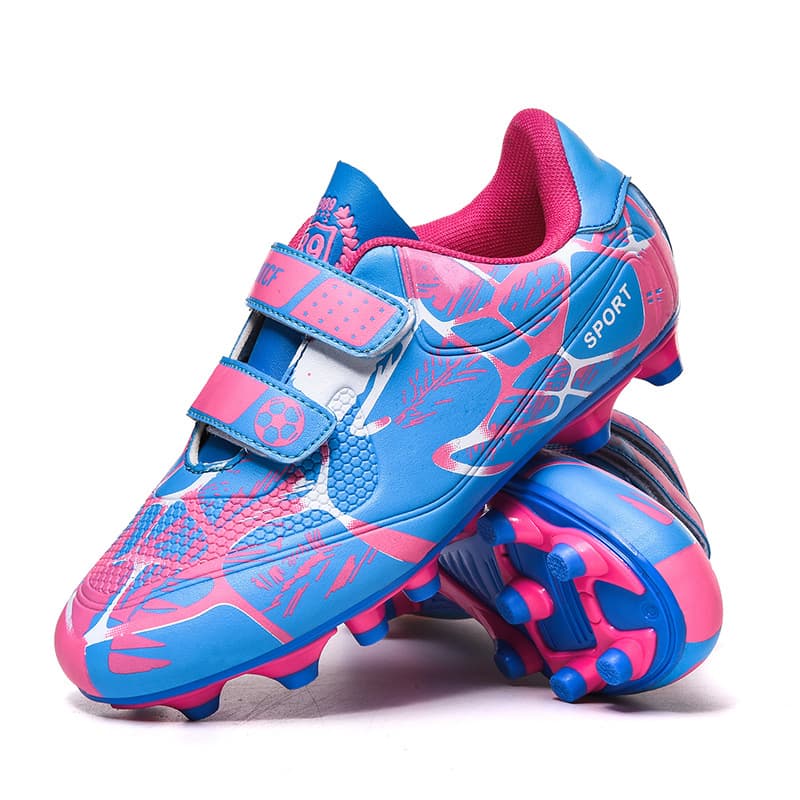 Children's fashionable low sports boots with velcro for training, with spikes