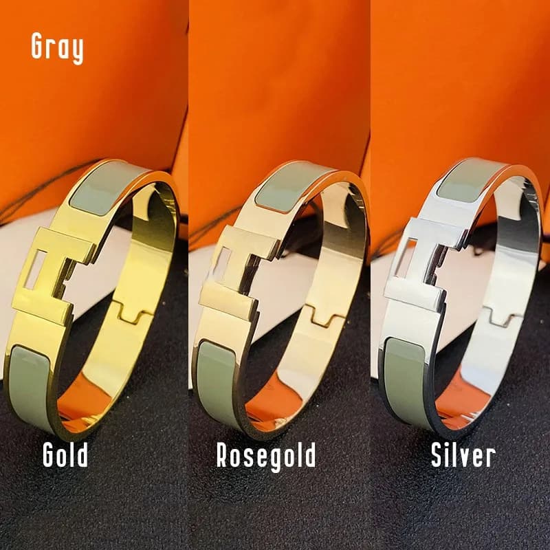 Fashionable classic design bracelet stainless steel with letters, big enamel, letter H, 750 sample gold, for beloved 4